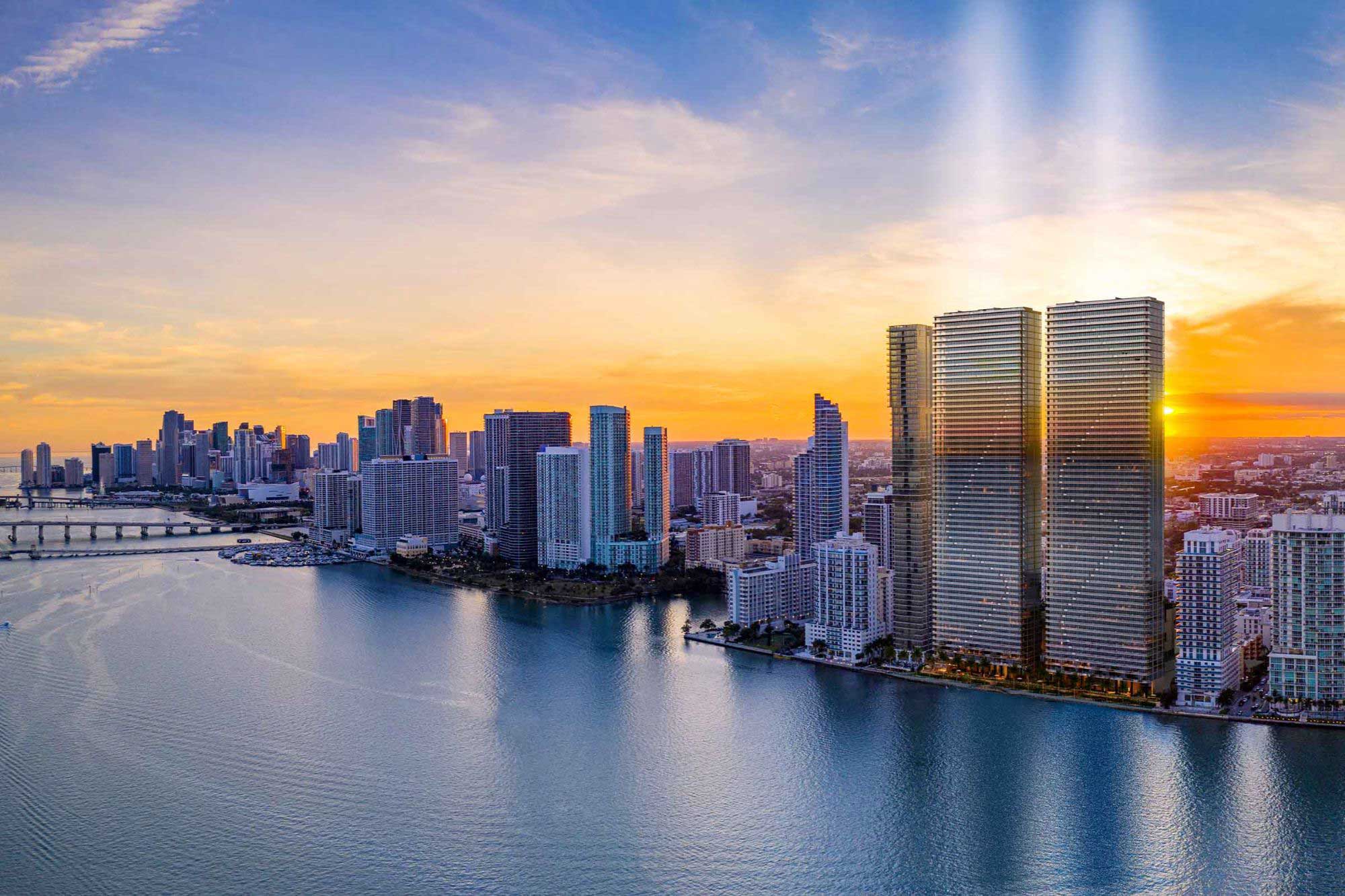 Miami skyline at dusk
